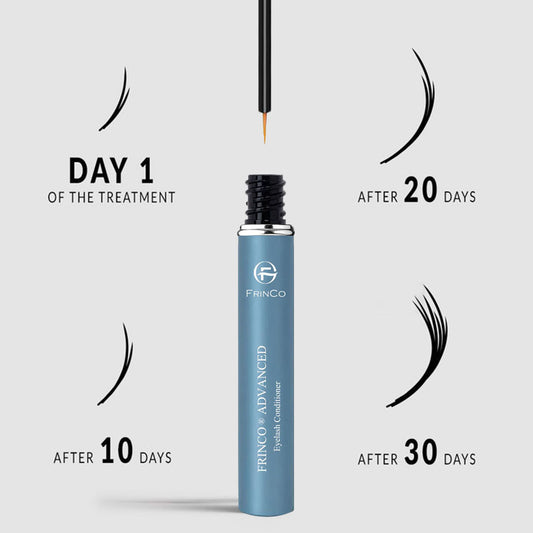 FRINCO eyelash and brow serum tube on clean background
