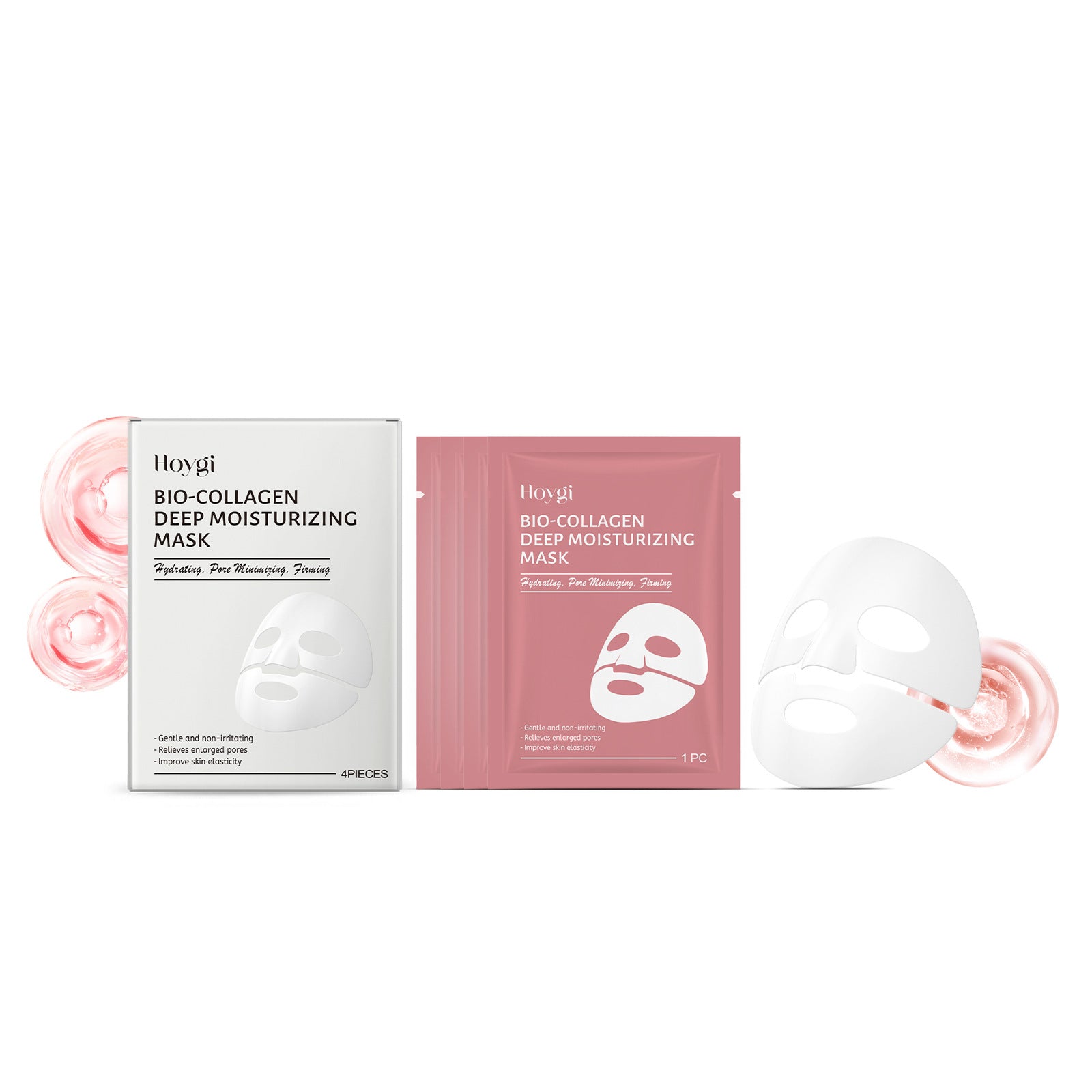 Hoygi bio-collagen deep moisturizing mask — official product photo with packaging